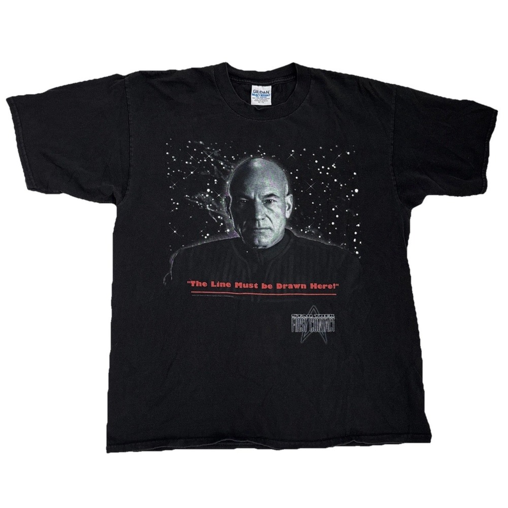 Vintage Star Trek T-shirt First Contact 90s RARE Size‎ XL Black